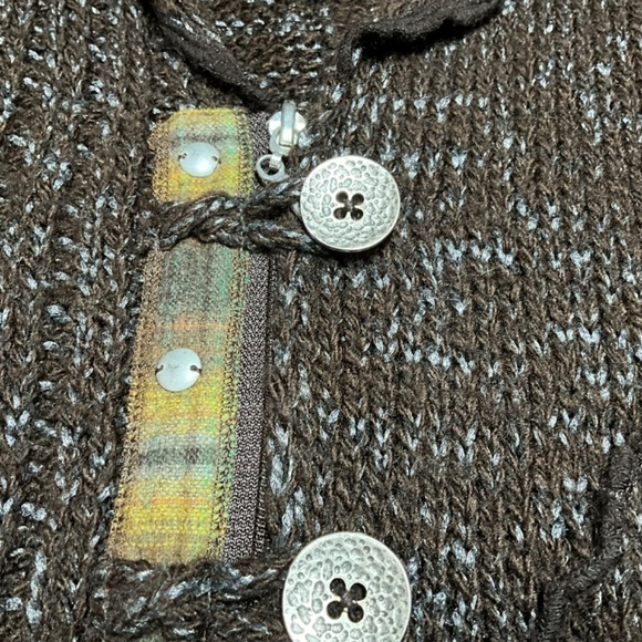 CRISCA Poly Acrylic Wool Blend Long Sleeve Button Front Brown Cardigan US Sz L - Picture 8 of 9